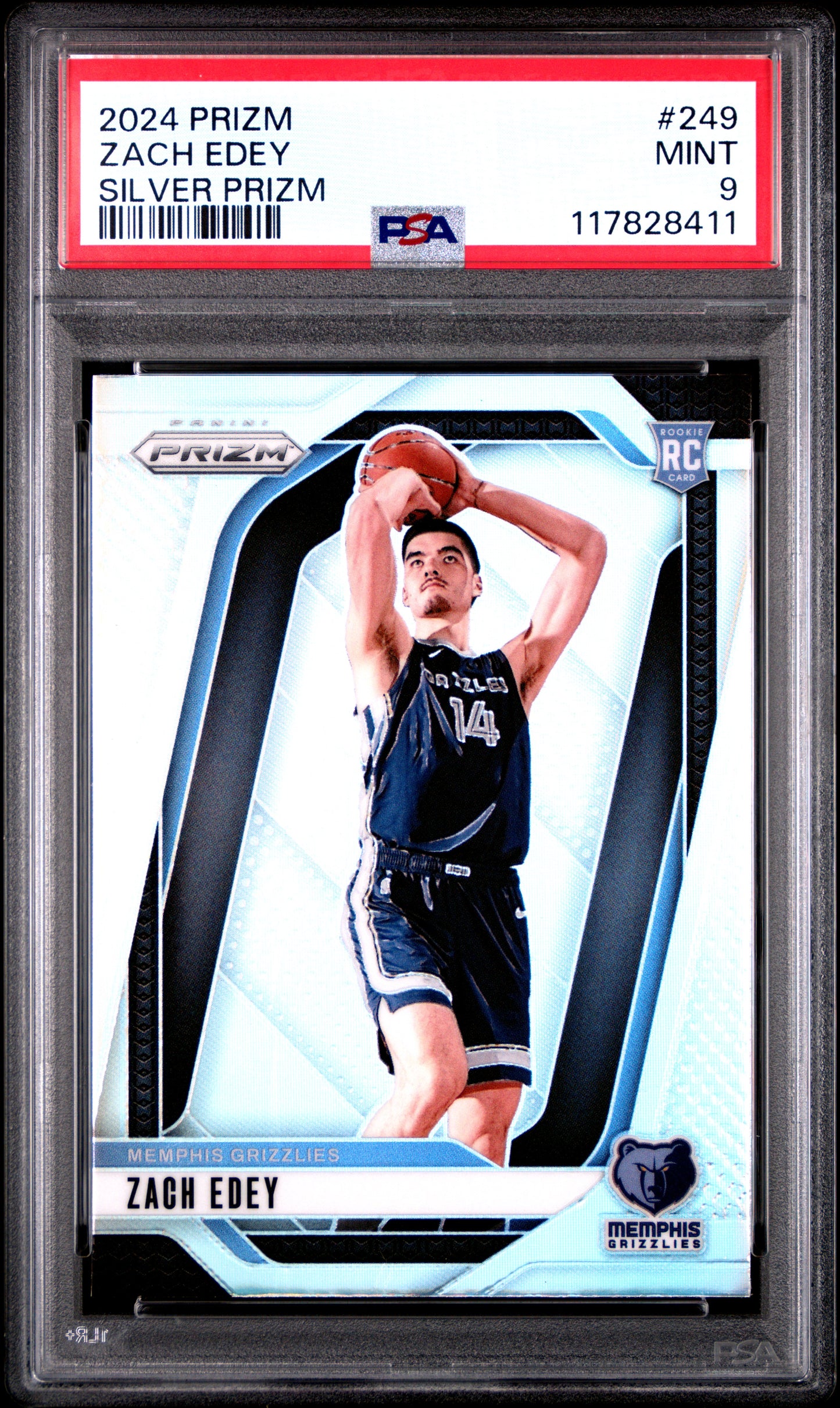 2024 Panini Prizm #249 Zach Edey Silver Prizm PSA 9