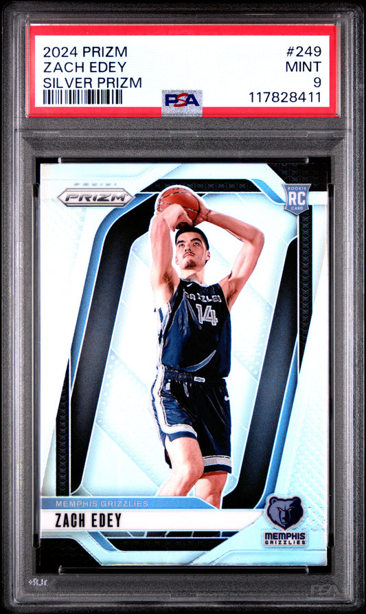 2024 Panini Prizm #249 Zach Edey Silver Prizm PSA 9