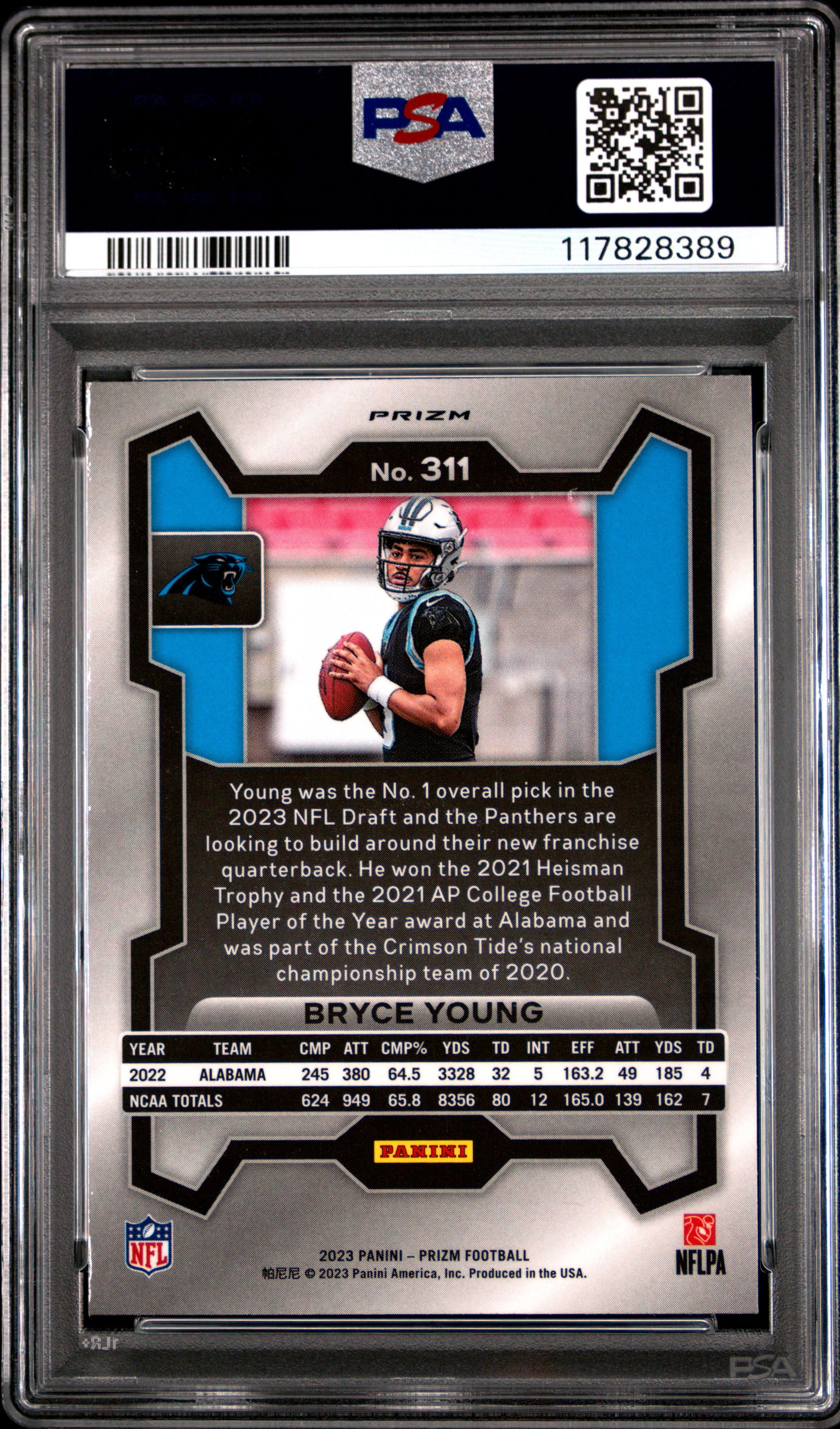 2023 Panini Prizm #311 Bryce Young Disco Prizm PSA 10