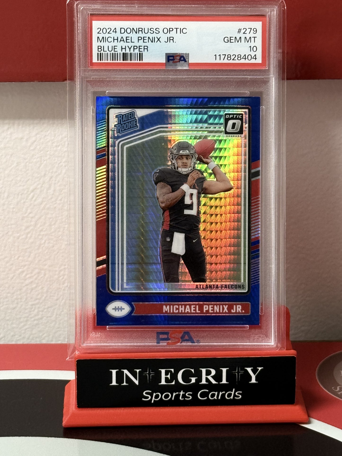 2024 Panini Donruss Optic #279 Michael Penix Jr. Blue Hyper PSA 10
