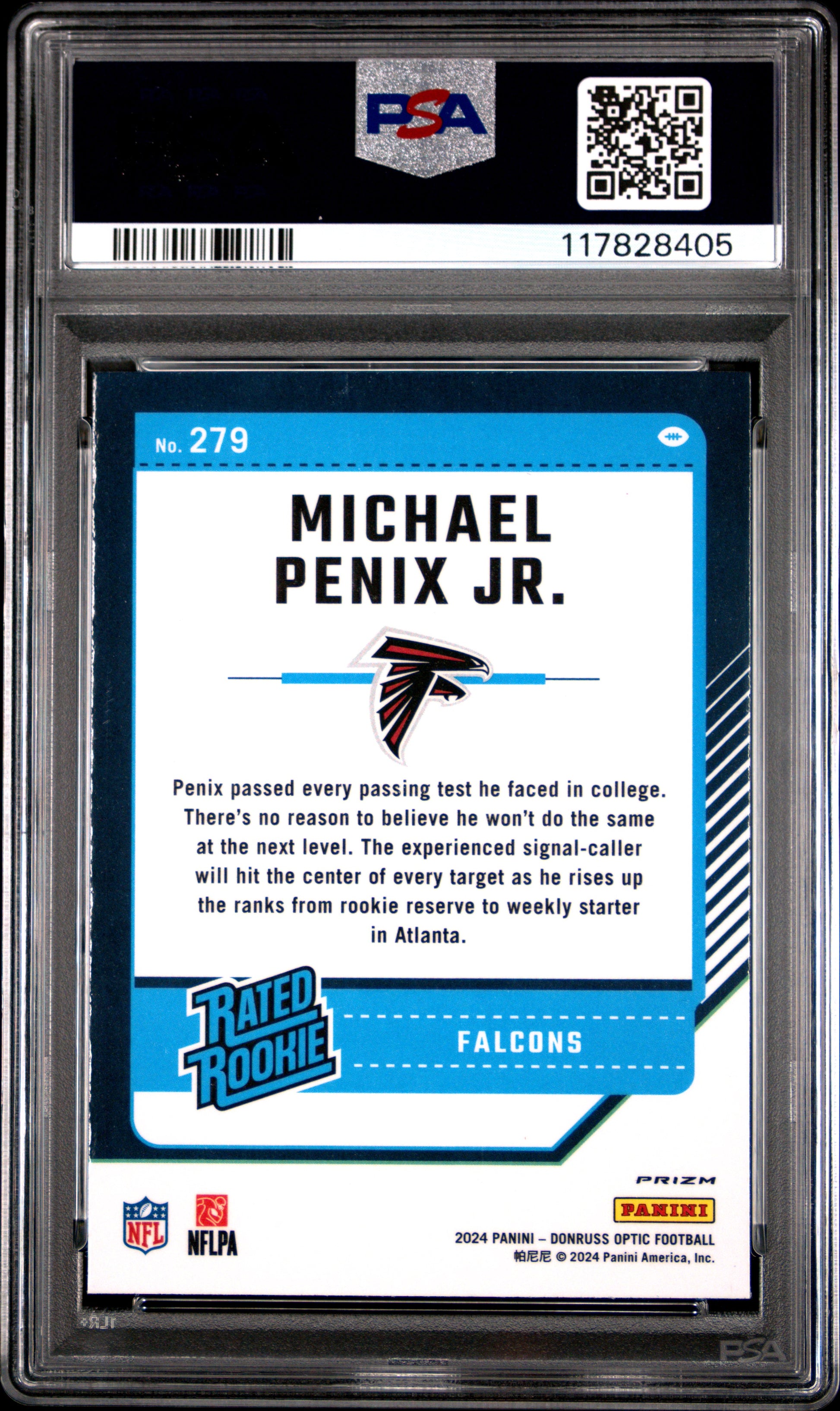 2024 Panini Donruss Optic #279 Michael Penix Jr. Blue Hyper PSA 10
