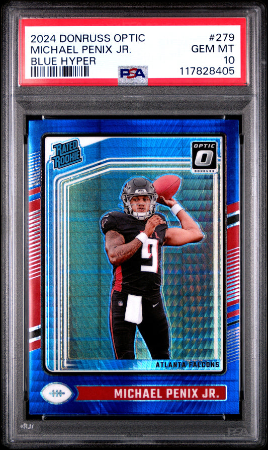 2024 Panini Donruss Optic #279 Michael Penix Jr. Blue Hyper PSA 10