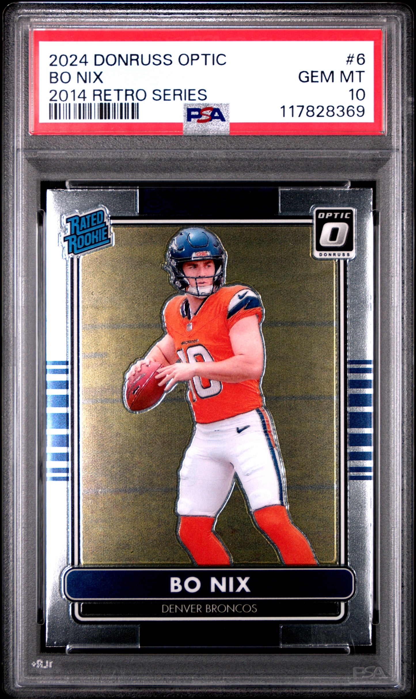 2024 Panini Donruss Optic 2014 Retro Series #6 Bo Nix PSA 10