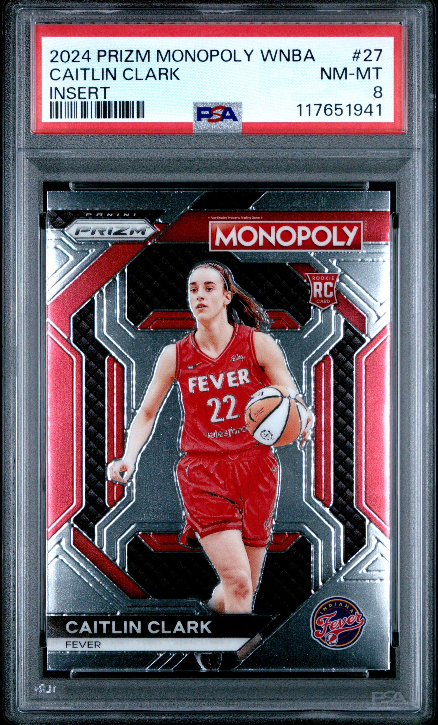 2024 Panini Prizm Monopoly Wnba Insert #27 Caitlin Clark Insert PSA 8
