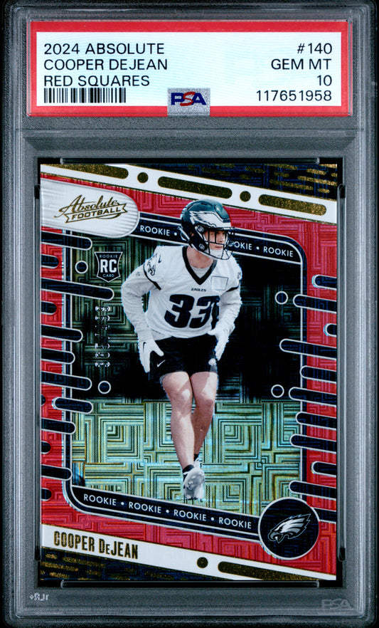 2024 Panini Absolute #140 Cooper Dejean Red Squares PSA 10