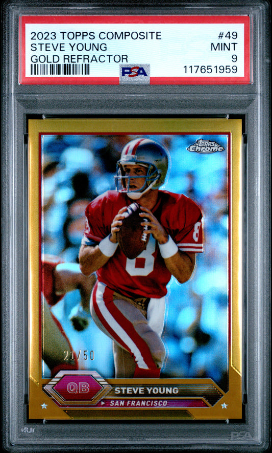 2023 Topps Composite #49 Steve Young Gold Refractor PSA 9