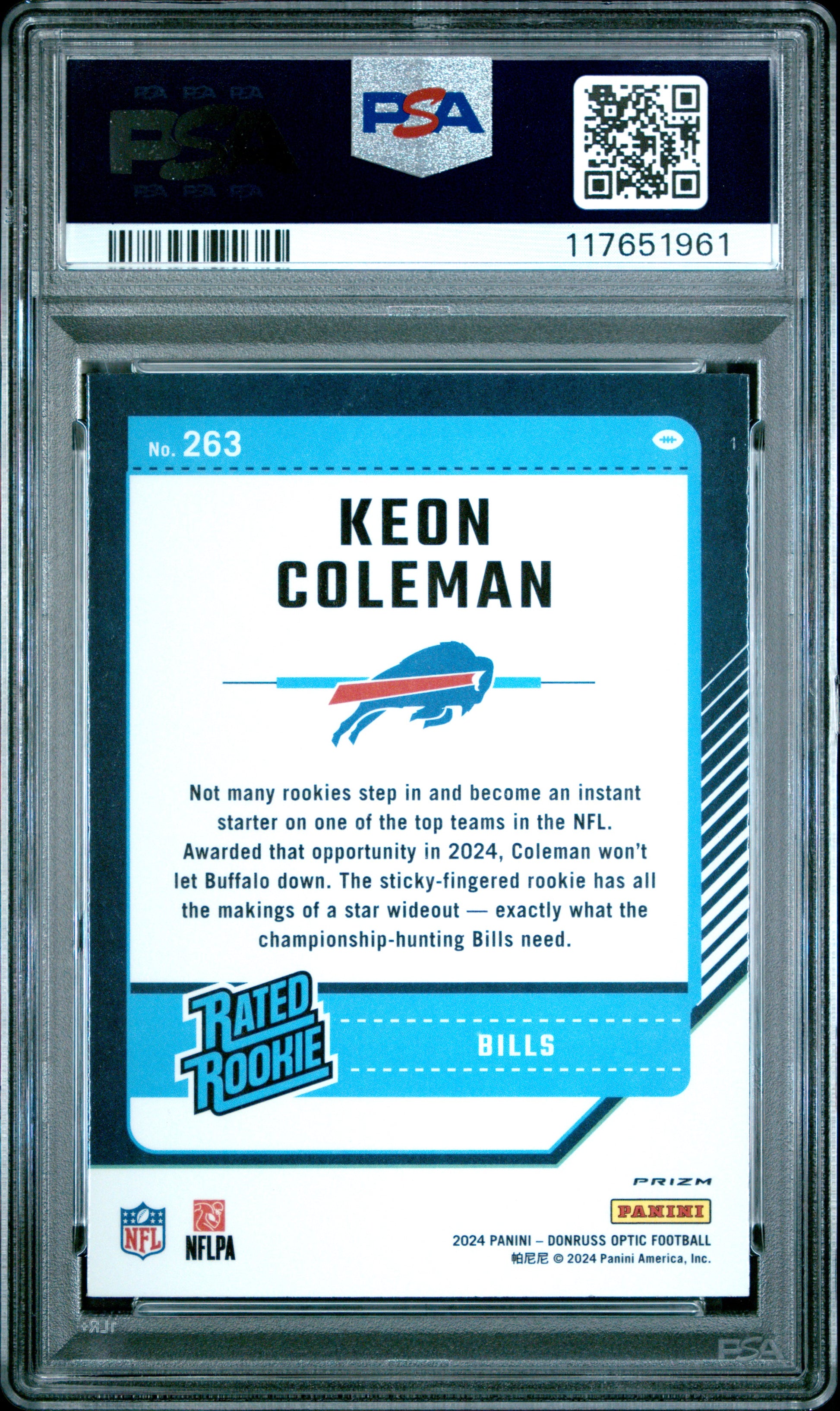 2024 Panini Donruss Optic #263 Keon Coleman Holo PSA 10