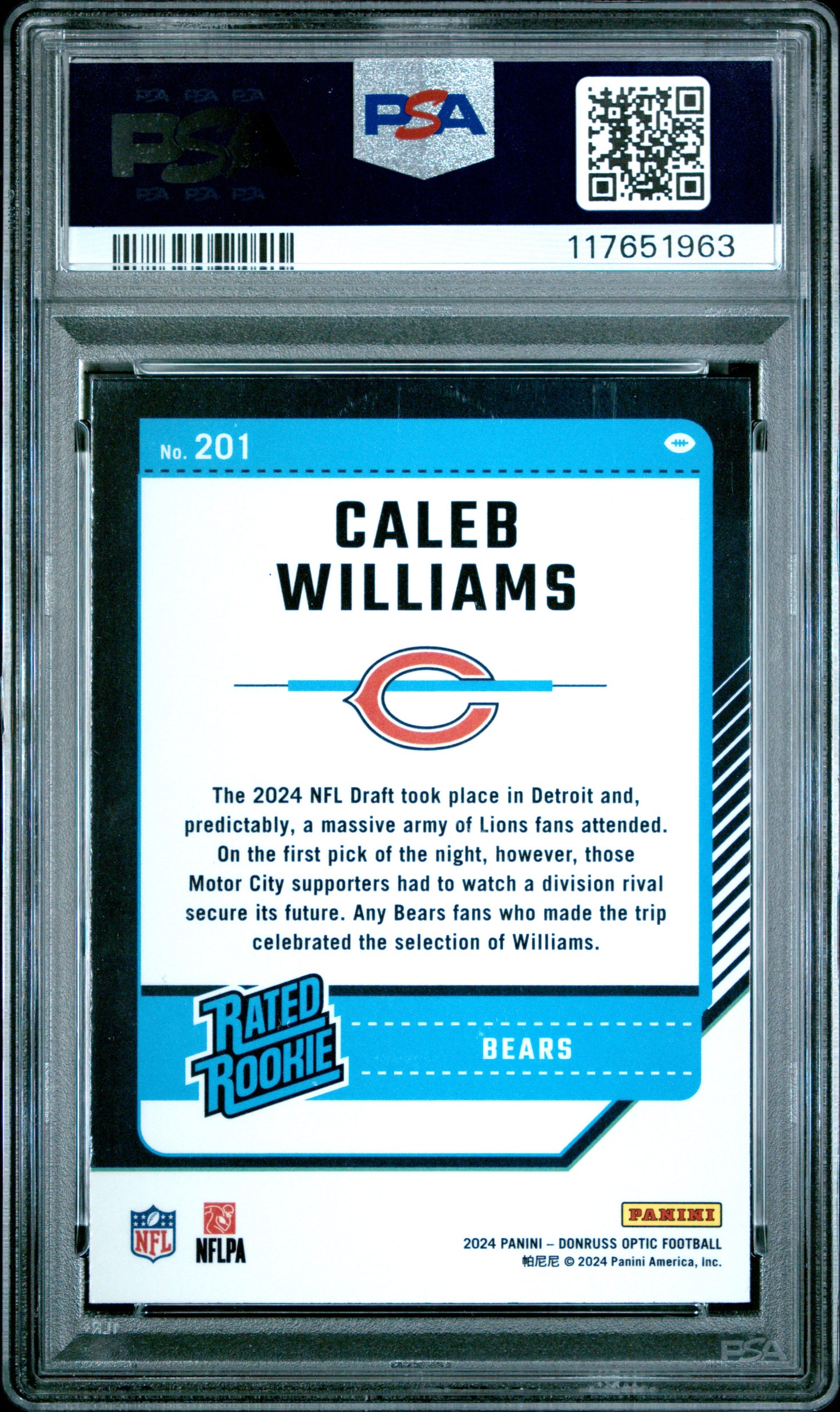 2024 Panini Donruss Optic #201 Caleb Williams PSA 9