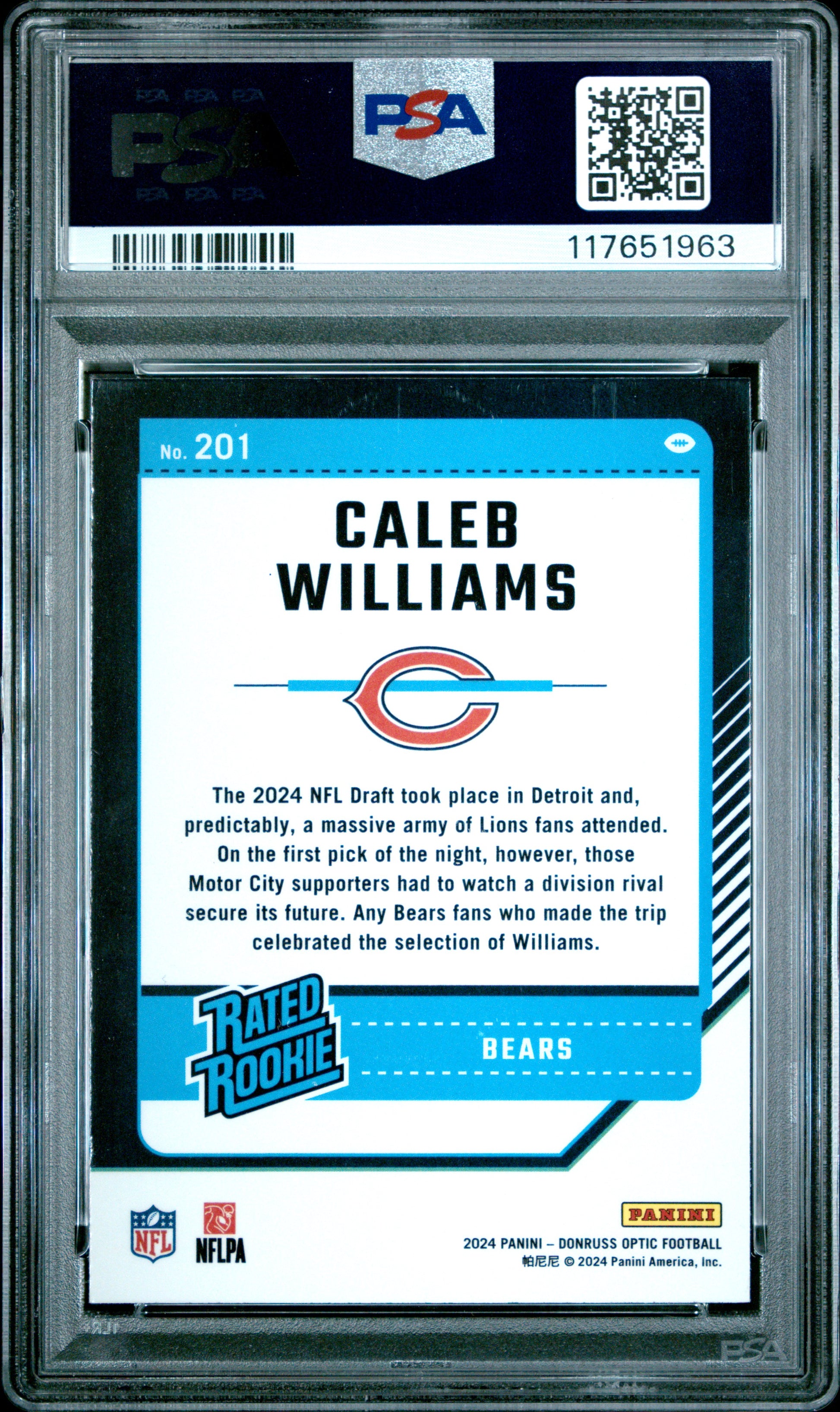 2024 Panini Donruss Optic #201 Caleb Williams PSA 9