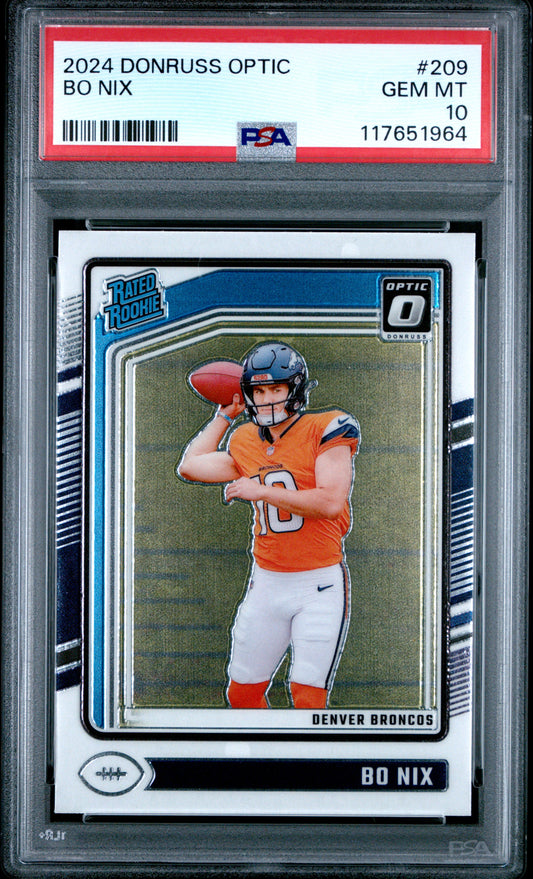 2024 Panini Donruss Optic #209 Bo Nix PSA 10