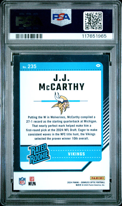 2024 Panini Donruss Optic #235 Jj Mccarthy PSA 10