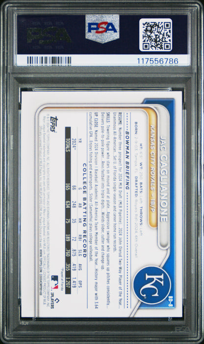 2024 Bowman Draft #BD8 Jac Caglianone PSA 10
