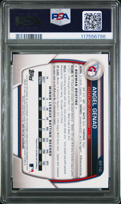 2023 Bowman Chrome Prospects #BCP140 Angel Genao Chrome Pros-Atomic Ref PSA 10