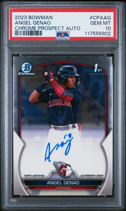 2023 Bowman Chrome Prospect Autographs #CPAAG Angel Genao PSA 10