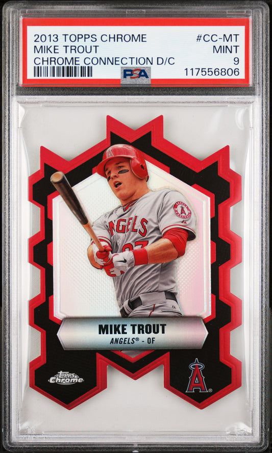 2013 Topps Chrome Chrome Connection Die-Cut #CC-MT Mike Trout D/C PSA 9