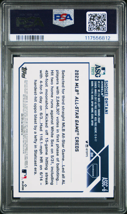 2023 Topps Chrome Update 2023 All-Star Game #6 Shohei Ohtani PSA 9