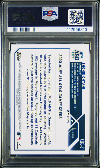 2023 Topps Chrome 2023 All-Star Game #31 Shohei Ohtani 2023 All-Star Game PSA 10
