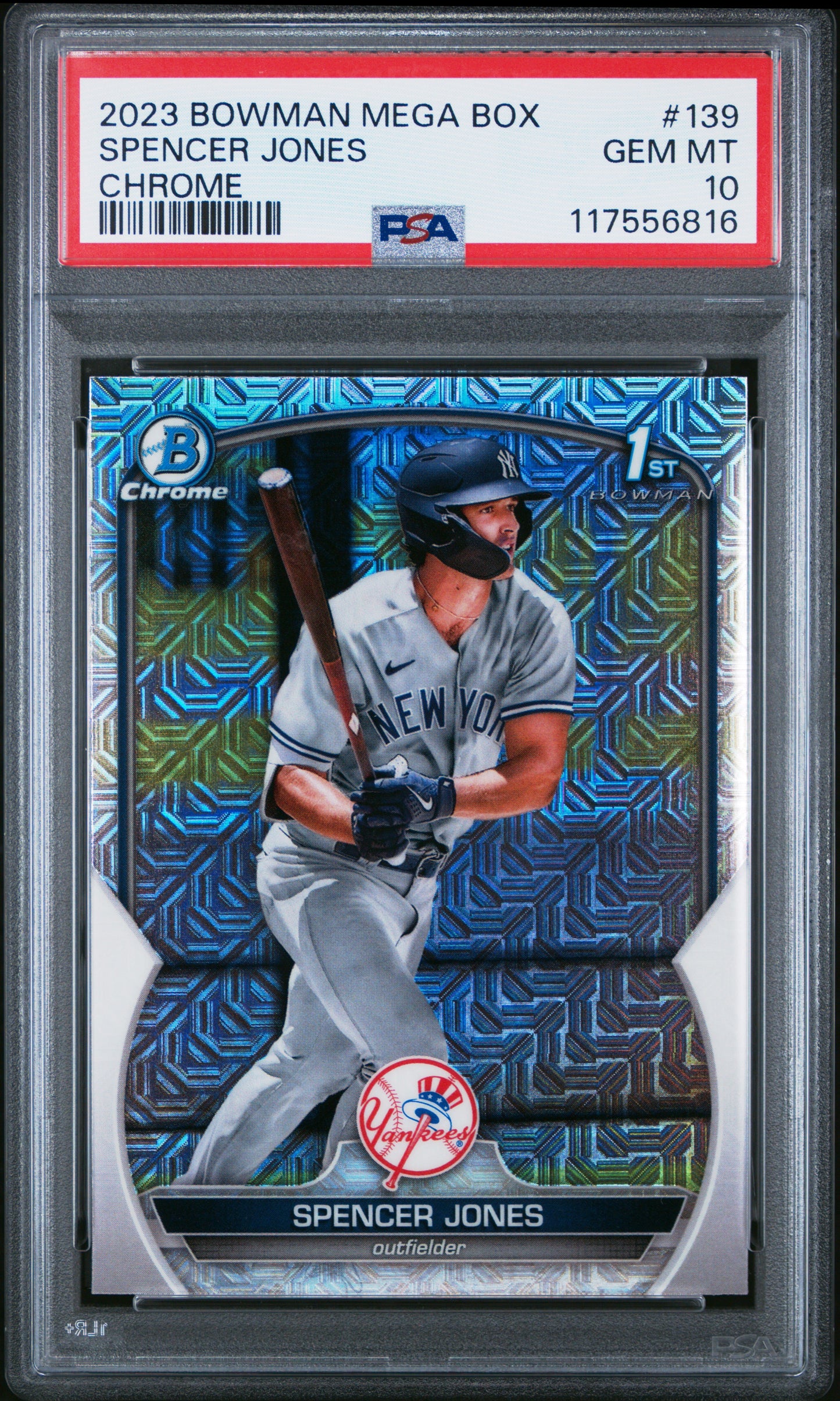 2023 Bowman Mega Box Chrome #139 Spencer Jones Chrome PSA 10