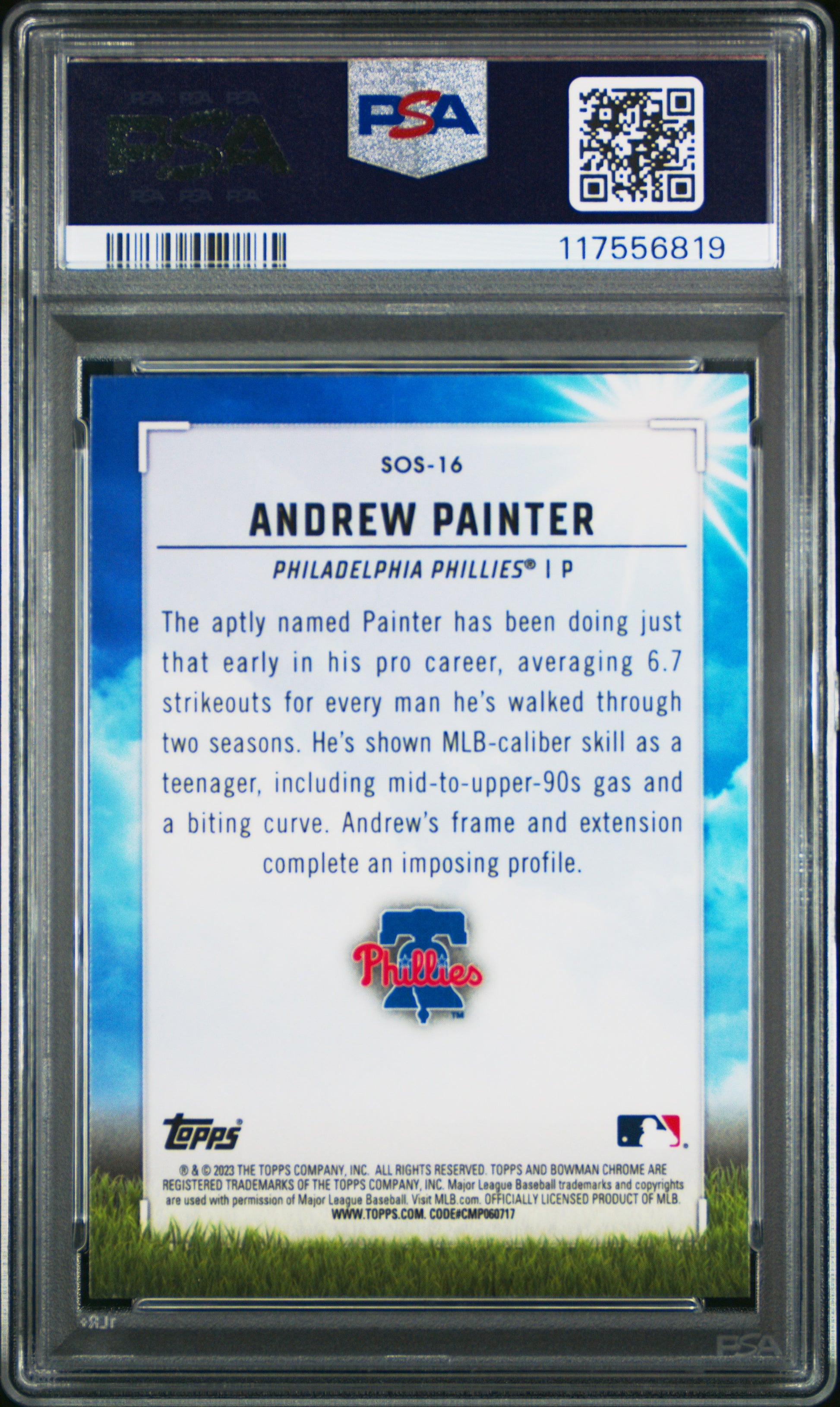 2023 Bowman Sights On September #SOS16 Andrew Painter Sights On September PSA 10