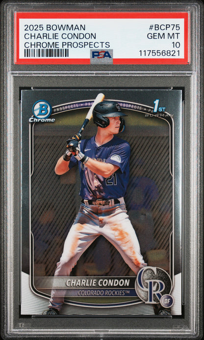 2025 Bowman Chrome Prospects #BCP75 Charlie Condon PSA 10