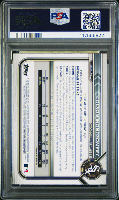 2022 Bowman Mega Box Chrome #71 Colson Montgomery Chrome PSA 10