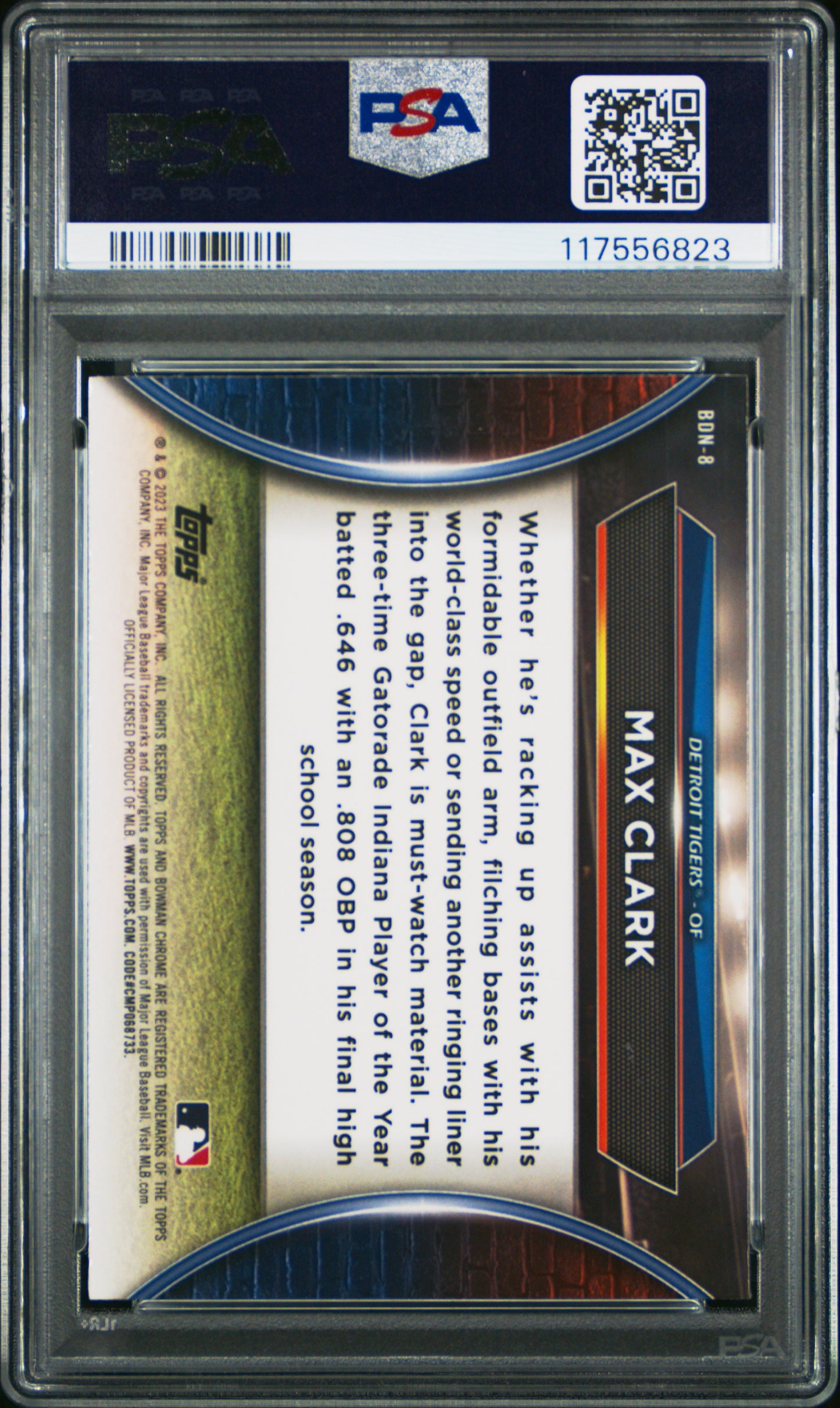 2023 Bowman Draft Bowman Draft Night #BDN8 Max Clark PSA 10