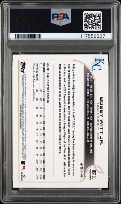 2022 Topps Update #US100 Bobby Witt Jr. PSA 9
