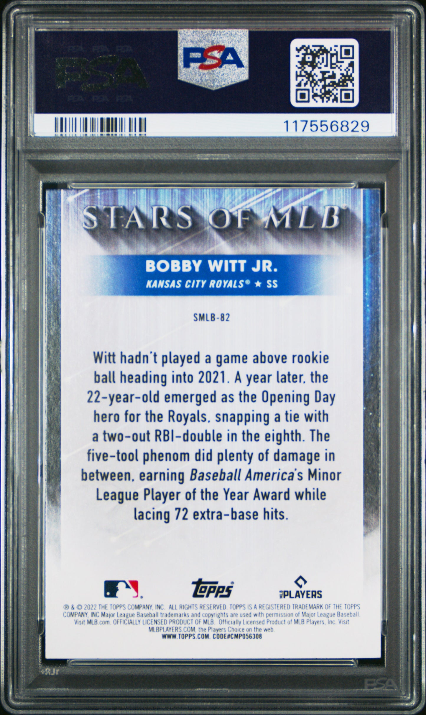 2022 Topps Stars Of Mlb #SMLB82 Bobby Witt Jr. Stars Of Mlb-Update PSA 9